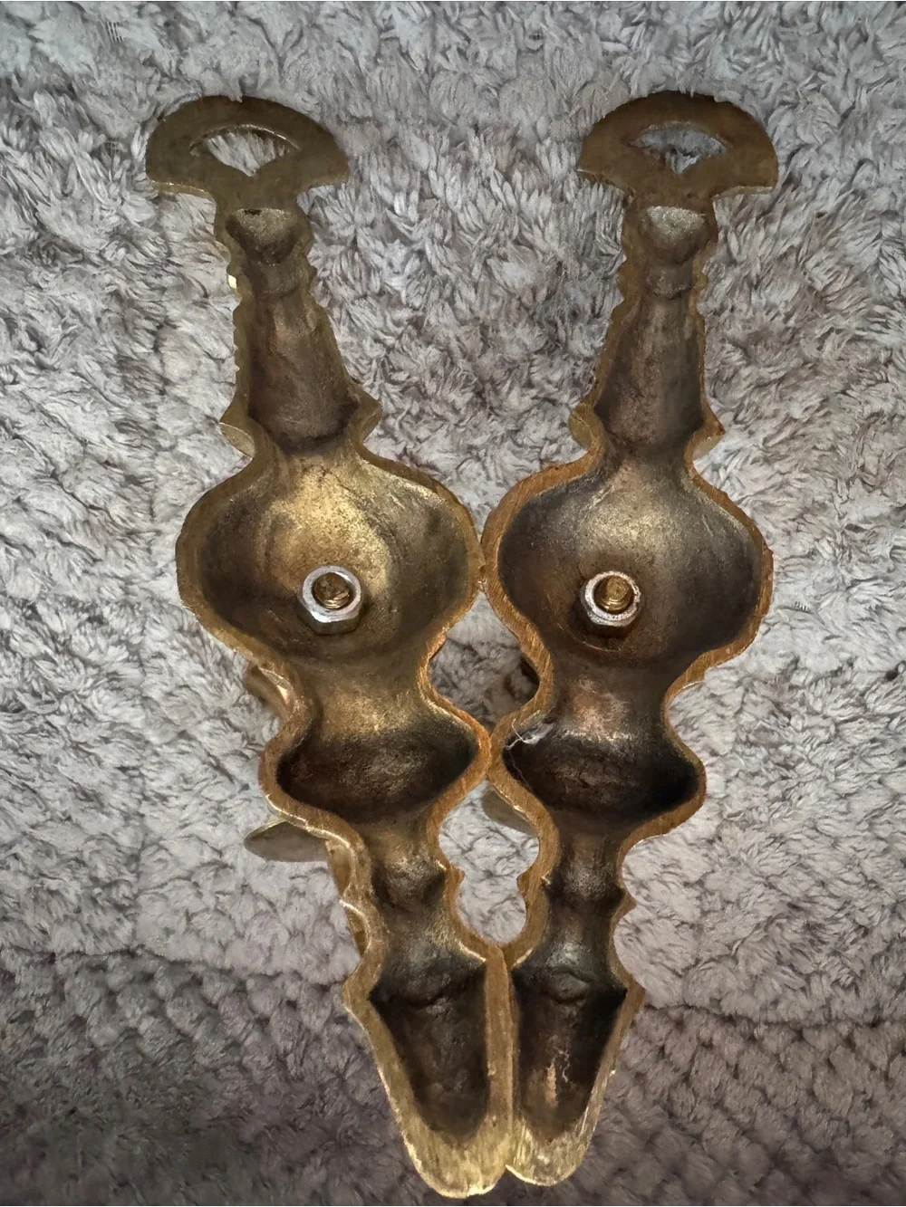 Vintage Brass Wall Candle Sconces Pair Single Candle Colonial Traditional Décor